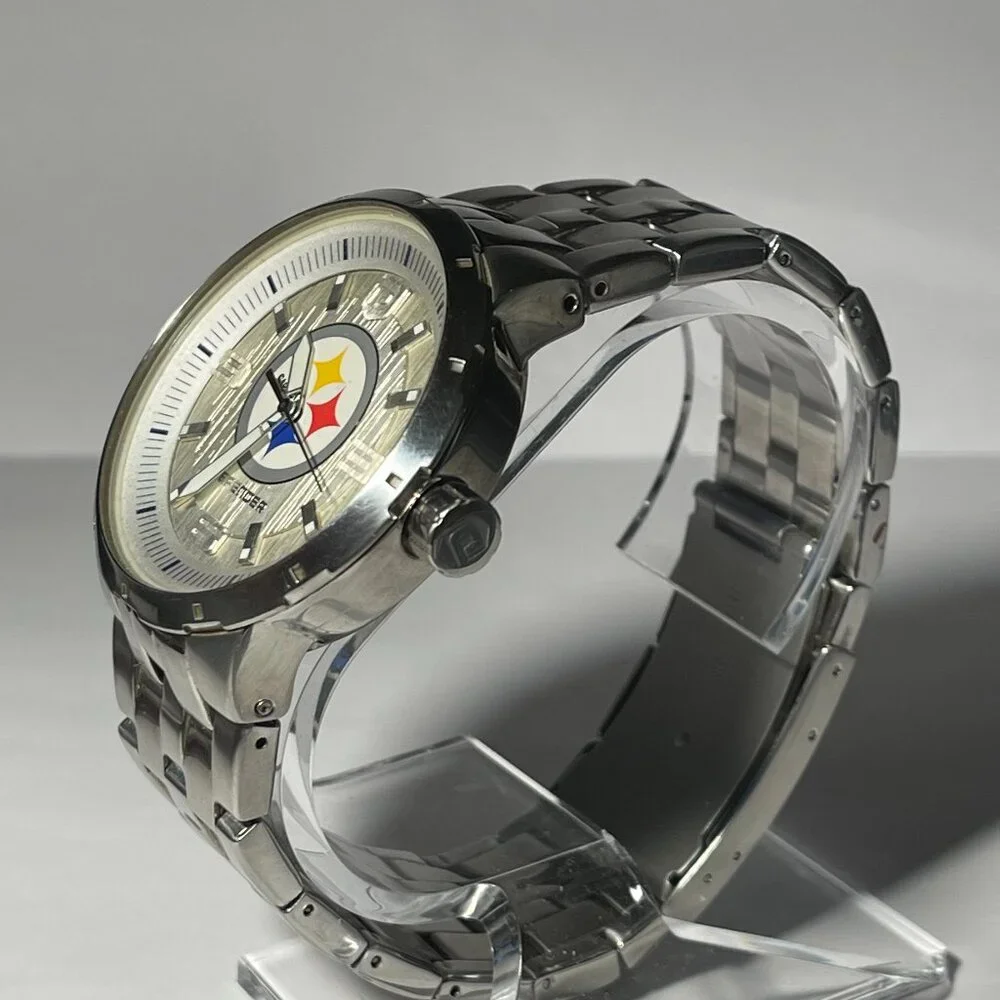 Pittsburgh Steelers NFL Stainless-Steel DEFENDER Watch by Fossil NEW (RARE)